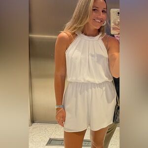 Francesca's Collections White Sleeveless Romper